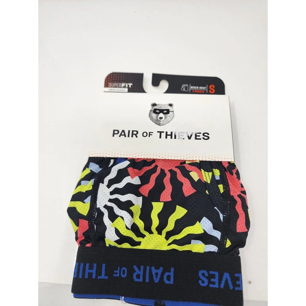 Pair of Thieves Mens SuperFit Boxer Briefs Black Polyamide Blend Size Small
